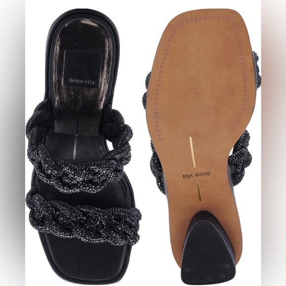 NIB DOLCE VITA RONIN RHINESTONE SLIDE SANDAL - Picture 4 of 7